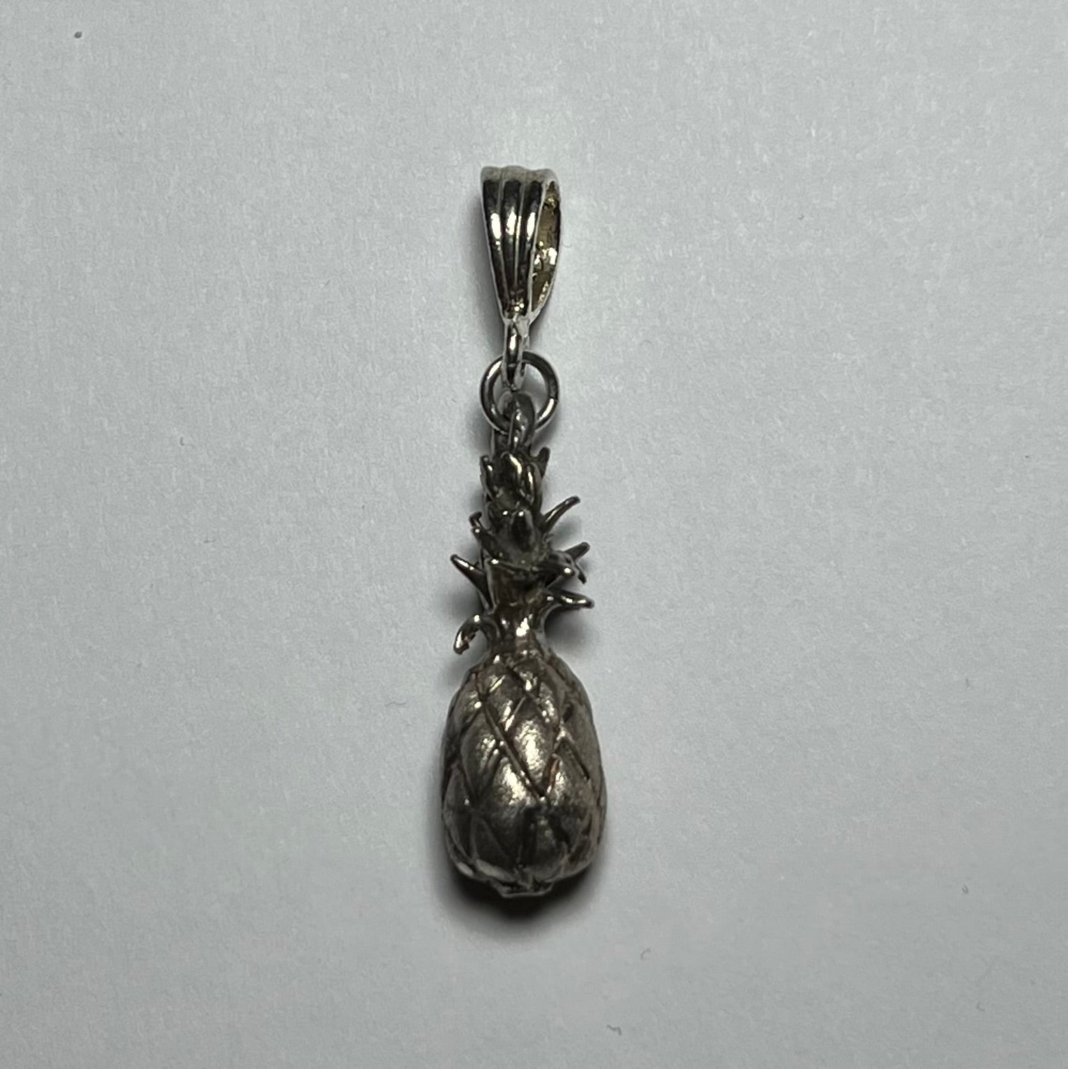 Vintage Sterling Silver 3D Pineapple Pendant